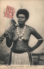 New Caledonia Touho A Pacific Islander woman wearing a shell necklace and grass picture