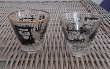 Pair of Vintage Libbey Shot Glasses with ACL Antique Furniture Scenes picture