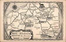 White Mountains region,NH Map New Hampshire L.S. Phillips Linen Postcard Vintage picture