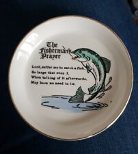 The Fisherman's Prayer A Lovely Small 11.5cm Diam Trinket Dish/Saucer Gold Edged picture