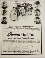 1917 Print Ad Indian Light Twin Motorcycles 4-Cycle Hendee Mfg Springfield,MA picture