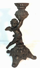Architectural Salvage Antique French Cherub Putti Cupid Newel Post Figural Lamp picture