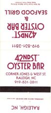 42nd St. Oyster Bar, Raleigh, North Carolina, Seafood Vintage Matchbook Cover picture