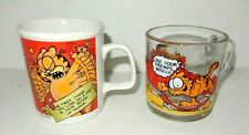 Vintage Pair 1978 Garfield Coffee Mugs Cups Jim Davis United Feature Syndicate picture