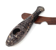 Handcrafted Fish Shaped Stone Smoking Tobacco Pipe Onyx Marble Stone Pocket Pipe picture