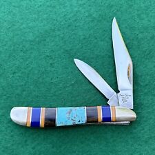 Vintage Frost Cutlery Turquoise Handle Peanut Pocket Knife w/ Box Southwest picture