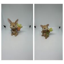 Vintage HOMCO Bunny Rabbit #1410 Taiwan Ceramic Animal Figure Set of 2 picture