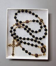 Large One Of A Kind Hand Crafted Rosary Made With Golden Obsidian And Indian... picture