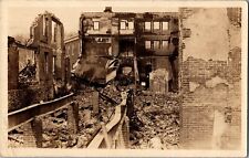 Disaster Real Photo RPPC Postcard Unidentified Brick Buildings Homes c1924-1949 picture