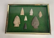 Lot of  Authentic Native American Arrowheads Framed Group picture