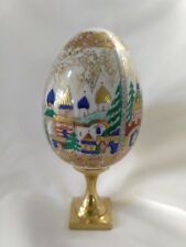 Russian Imperial Porcelain Lomonosov 'Old Russian Architecture' Easter Decor Egg picture