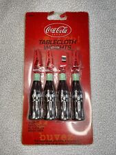 Coca Cola Tablecloth Weights Set of 4 Classic Bottle Shape NIP picture