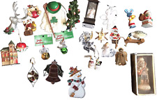 Mixed Lot of Vintage Wooden, Plastic, Ceramic Christmas Ornaments Sun Catchers picture