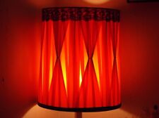 Vintage Hollywood Regency Red Pinch Pleat Drum Barrel Lamp Shade 1960’s Retro picture