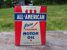 VINTAGE PITTSBURGH PENN ALL AMERICAN MOTOR OIL TWO GALLON EMPTY CAN ORIGINAL LID picture