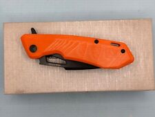 Real Steel Knife Pelican Tactical Frame Lock Orange & Black Handles Model# 7922 picture