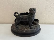 Antique Terra Cotta Ceramic Large Dog Match Holder w/ HB Mark picture