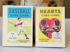 TWO Vintage 1966 CRACKER JACK Prizes - BASEBALL Card Game & HEARTS Card Game picture