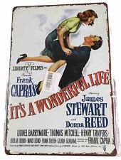 It’s A Wonderful Life Starring James Stewart & Donna Reed Metal  12” X 8” Sign picture