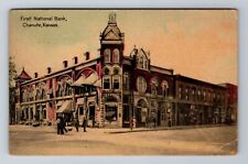Chanute KS-Kansas, First National Bank, Antique Vintage Souvenir Postcard picture