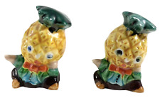 Vintage 1950s Pineapple Anthropomorphic Figural Salt and Pepper Shakers Japan picture