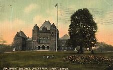 Vintage Postcard 1909 Parliament Buildings Queen's Park Ground Toronto Canada picture