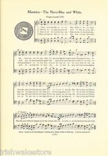 MARIETTA COLLEGE Vintage Original School Song Sheet w Seal c1937 -- Great Gift picture