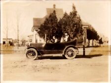 1916 Old Yellow House with Car in Front Vintage Photo Seymour Texas picture