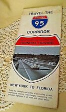 INTERSTATE 95 CORRIDOR MAP 1965 NEW YORK TO FLORIDA TREVVETT CHRISTIAN CO VA. picture