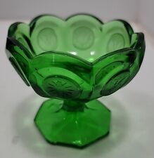 Vintage Fostoria Coin Glass Open Jam Jelly Dish Emerald Green Crystal 1887 picture
