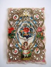 1870's  Antique Valentine Card w/ 8 Die Cuts  - Front Page of Card Only* picture