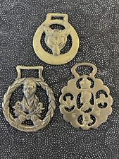 Vintage Brass Harness Medallions A Lot Of Three picture