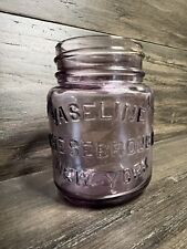 Vintage Vaseline Jar, 1918-1938, Chesebrough NY, Clean, Never Tumbled, No Lid picture