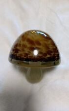 Wedgwood England Glass Mushroom, Brown w/Speckles, Etched on Bottom, Exc Used picture