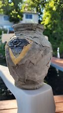 Antique Vintage Vase Genuine leather patch On Glasd with tribal logo RARE picture