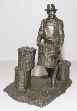 WONDERFUL 1978 FRANKLIN MINT PEWTER THE VINEYARD KEEPER RON HINOTE SCULPTURE picture