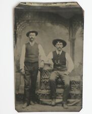 Antique 1890s Tintype Victorian Wild West Men American Frontier Iowa Family picture