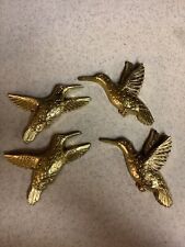 Vintage Hummingbird Wall Hanging Art Homco Gold Color 2 Sets.. 4 total picture