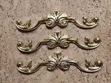 3x Solid Brass Arch Wall Furniture Plaque Decor Applique Embellishment India picture