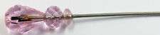 Antique Vintage Edwardian Delicate Pink Crystal Glass Hat Pin 7-1/4
