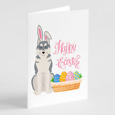Grey Siberian Husky Easter Greeting Cards Envelopes Pack of 8 WDK5103GCA7P picture