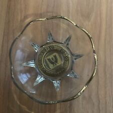 Vintage Georges Briard Mid Century Glass Bowl Candy Dish Gold Leaf MCM picture
