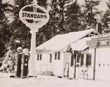 Standard Gas Station Angelow's Cabins Hayward WI Advertising Real Photo PC1-35 picture