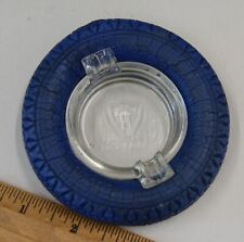 Rare Vintage Firestone Advertising Blue Tire Ashtray 4” Mark Of Quality, SH6014 picture