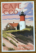 Cape Cod National Seashore, MA - Nauset Light - Lantern Press Postcard picture