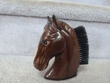 OUTSTANDING Mid Century Retro China Horse Head Clothes Whisk Brush 5.5