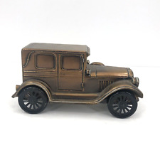 Banthrico Diecast Metal Car Bank Copper Color Automobile Promo Vintage 6in FLAW picture
