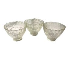 Antique Set Lot Of 3 Lamp Glass Crystal Shades Floral Pattern Frosted Bundle picture