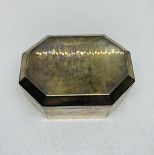 Vintage 1970s Silver Plated Jewelry Trinket Box Engraved “EGL” Art Decor X picture