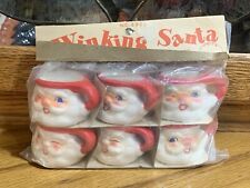 Vintage Holt Howard Mini Winking Santa Mug Lot Of 6 Kitschy Christmas Decor picture